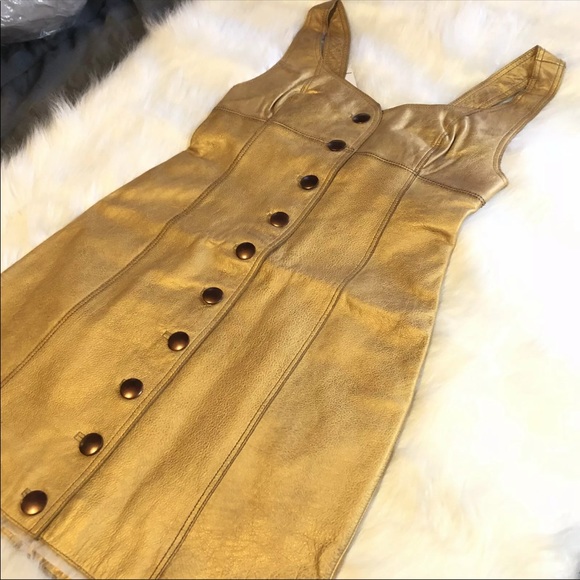 NWT Free People Cow Leather Goldie Mini Dress - Picture 4 of 8